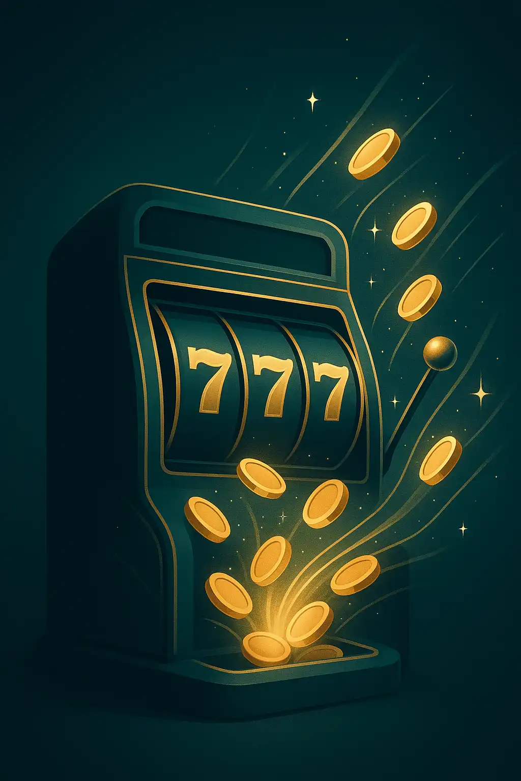 Ilustracja kasyna online SansCasino ze złotymi symbolami slotów